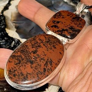 Large Mahogany Obsidian Pendant 3 1/2”